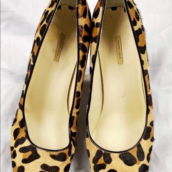 Max Studio Genuine Calf Fur Leopard Pumps Size: 8 1/2 - Picture 3 of 8